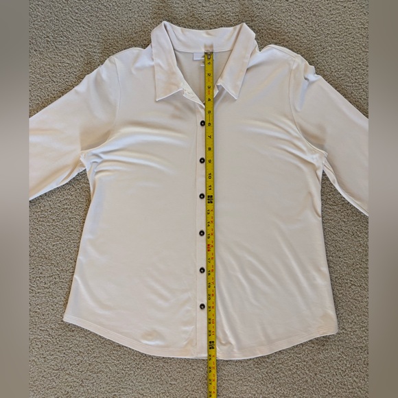 J. Jill Light Cream Button-Down Long Sleeve Top - Picture 5 of 7